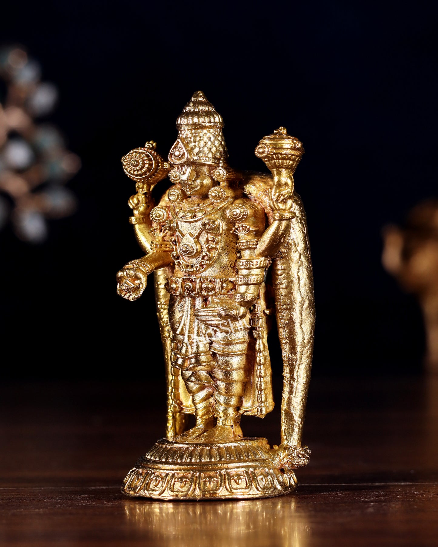 Bronze Tirupati Balaji Miniature Panchaloha Idol – 3 Inch Small Statue