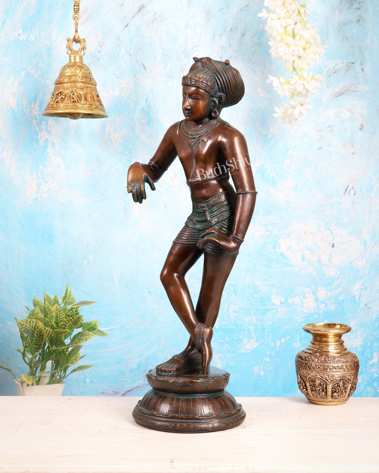 Pure Brass Shiva as Vrishabhavahana Statue 22.5"