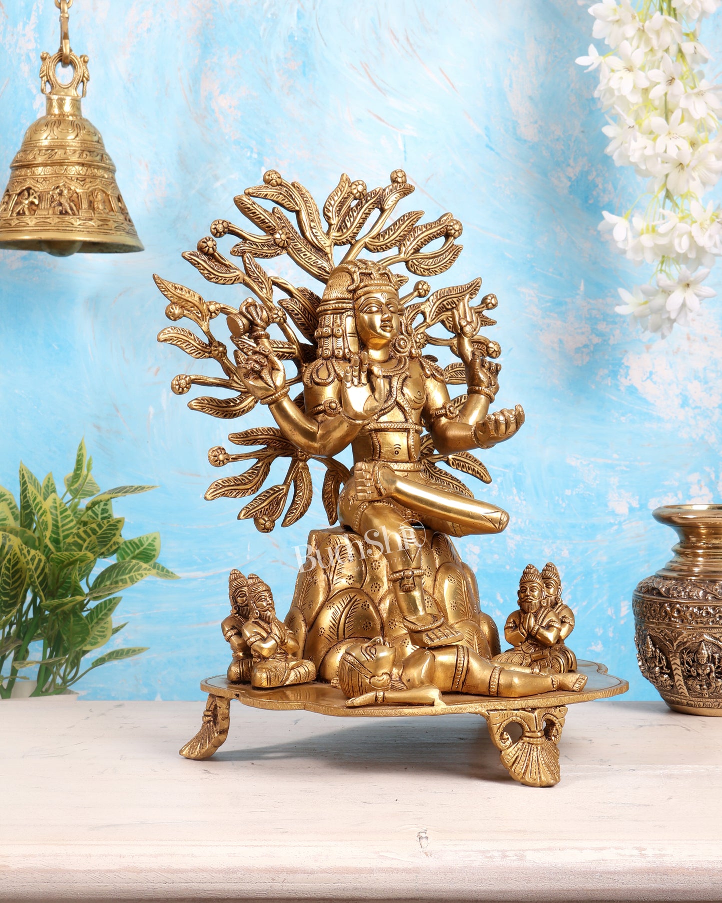 Pure Brass Superfine Dakshinamurthy Shiva 14" enhanced carvings