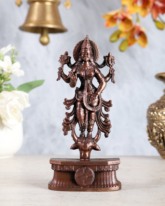 Pure Copper Goddess Narayani idol 6"