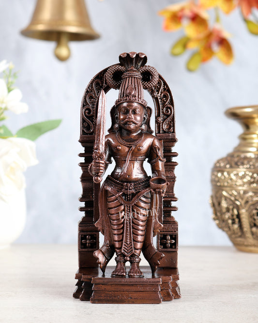 Pure Copper Vetoba (Vetal) Bhairava Idol – Shaivite Kshetrapal Guardian Deity Sculpture