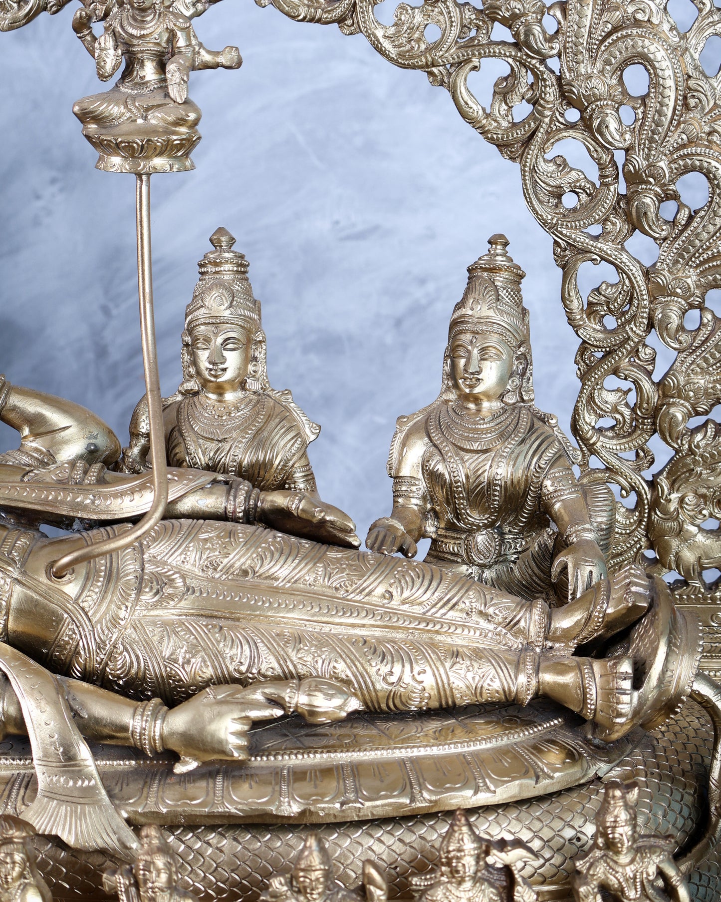 Bronze Padmanabhan Swamy Vishnu with Royal Arch with Dashavatara 27"