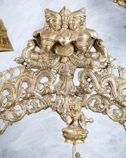 Bronze Padmanabhan Swamy Vishnu with Royal Arch with Dashavatara 27"