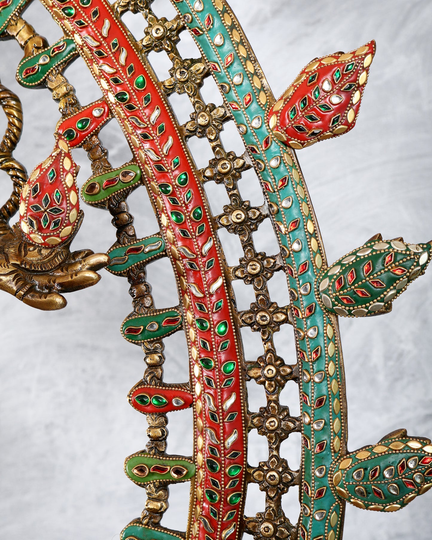 Pure Brass Large Lord Shiva as Nataraja - 47 Inch, meenakari Stonework