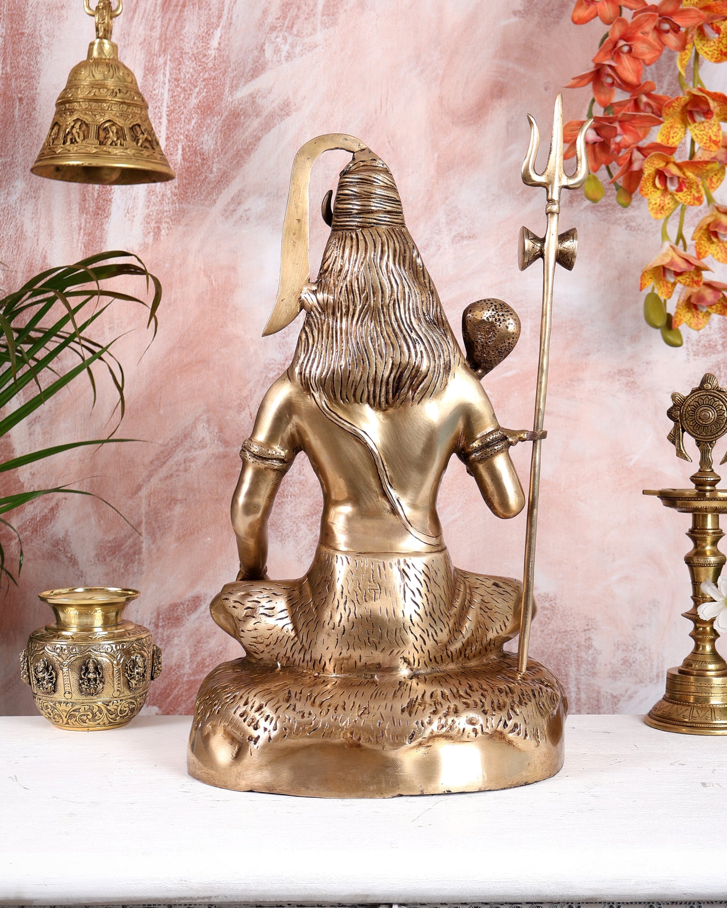 Pure Brass Lord Shiva Statue - 18" matte finish