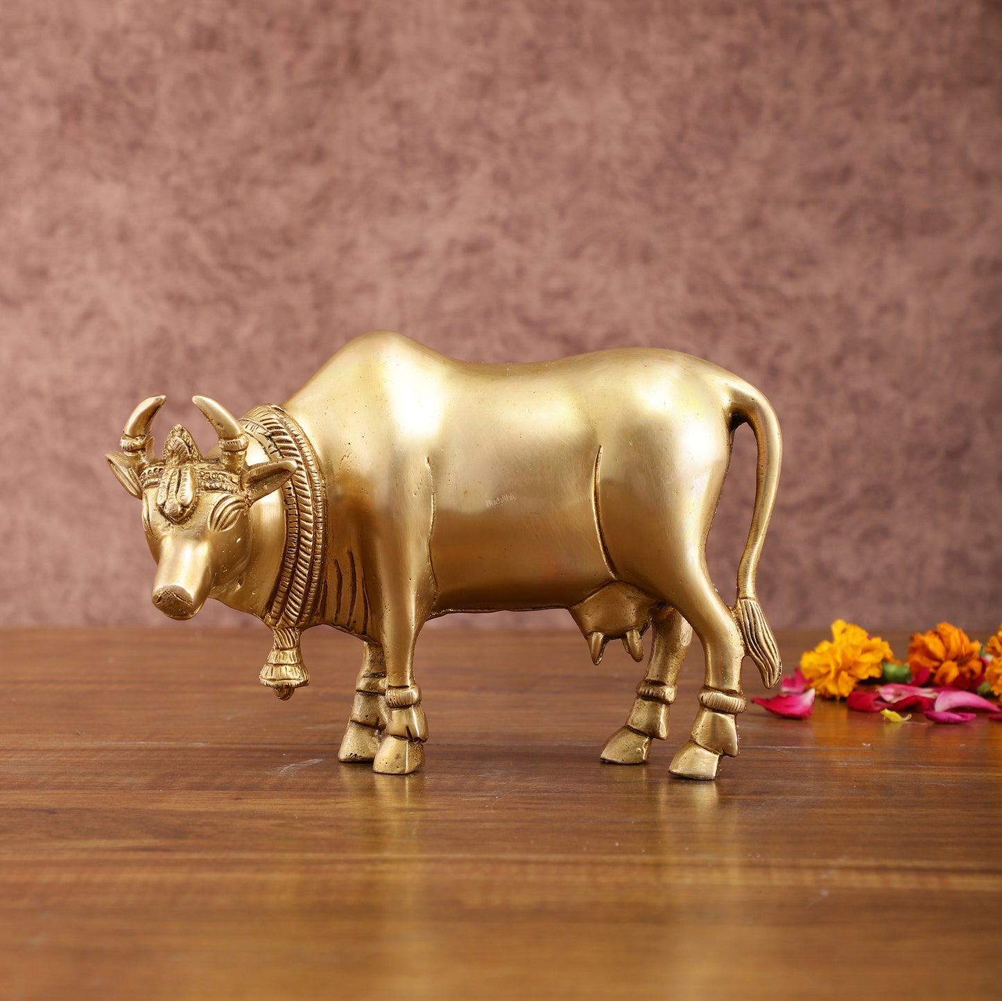 Brass Standing Cow Idol – Traditional Handcrafted Sculpture