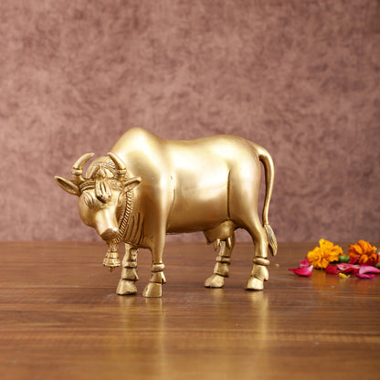 Brass Standing Cow Idol – Traditional Handcrafted Sculpture