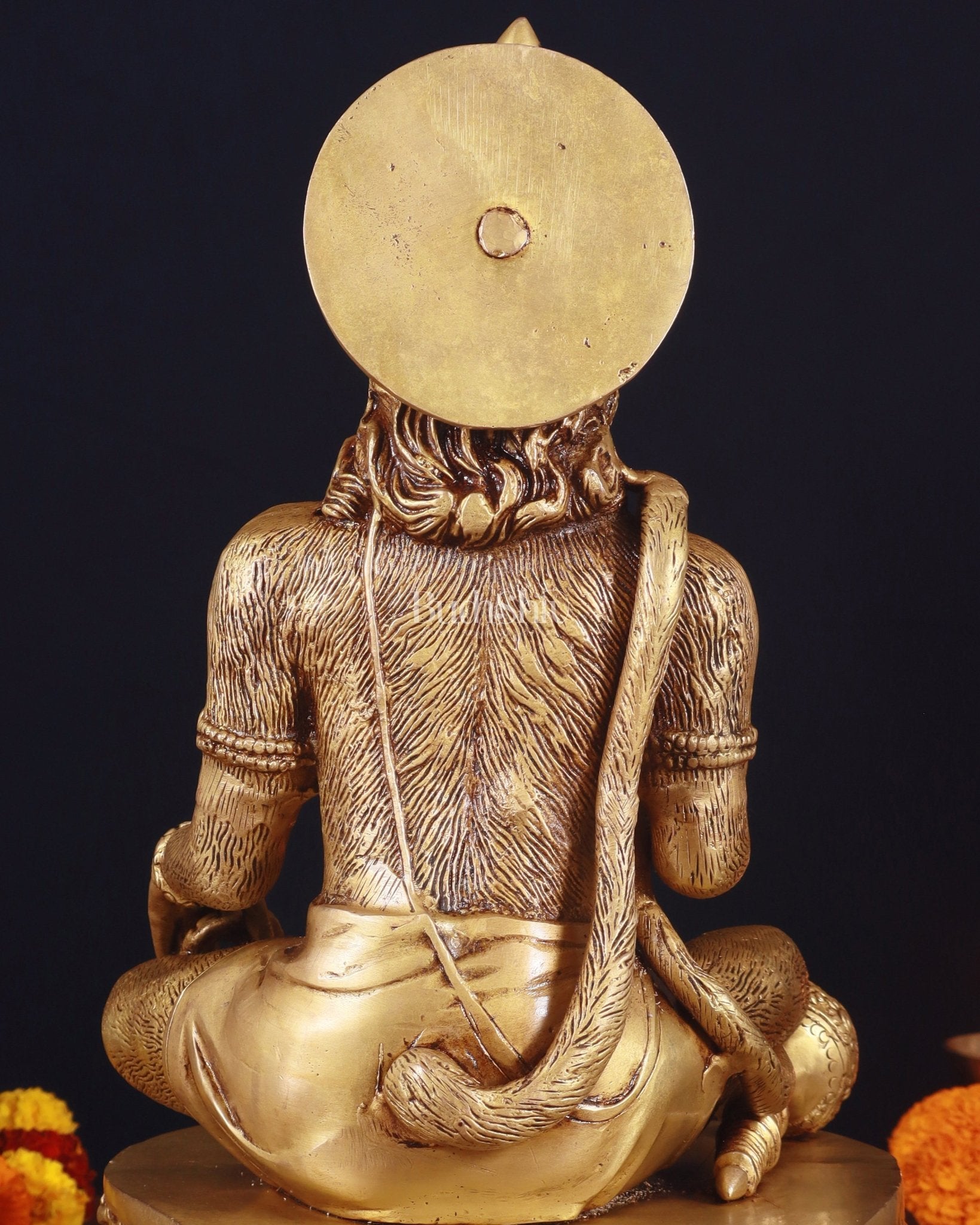 Adorable Pure Brass Blessing Hanuman Idol - 14" - Budhshiv.com