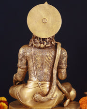 Adorable Pure Brass Blessing Hanuman Idol - 14" - Budhshiv.com