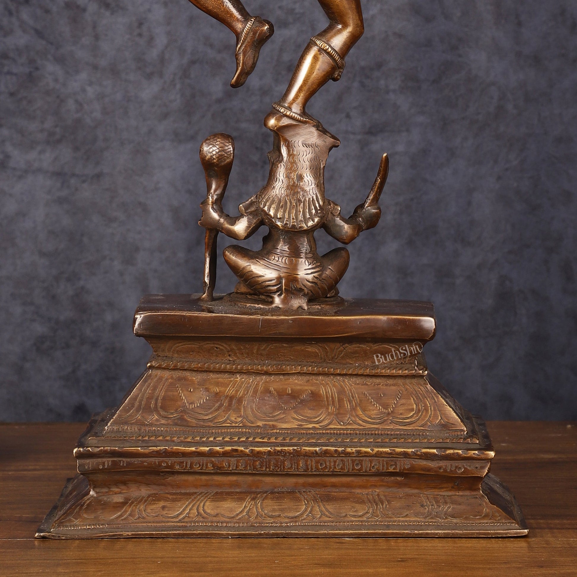 Antique Brass Dancing Lord Shiva Statue - 17 Inch - Budhshiv.com