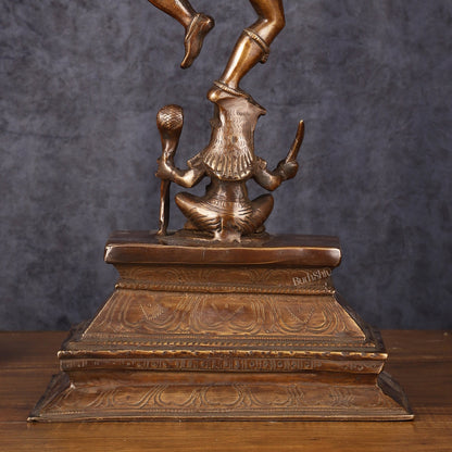 Antique Brass Dancing Lord Shiva Statue - 17 Inch - Budhshiv.com
