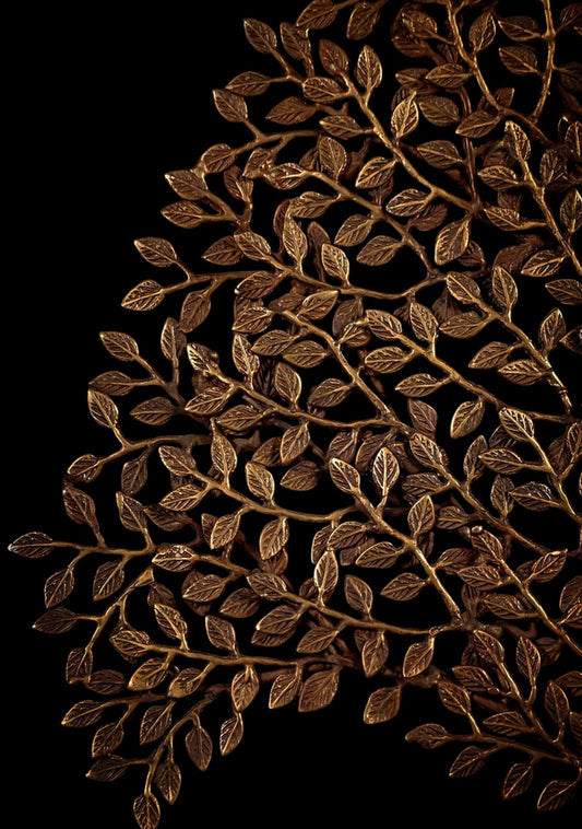Antique Brass Handcrafted Kalpavriksha Tree Wall Hanging - Superfine Brass 33" - Budhshiv.com