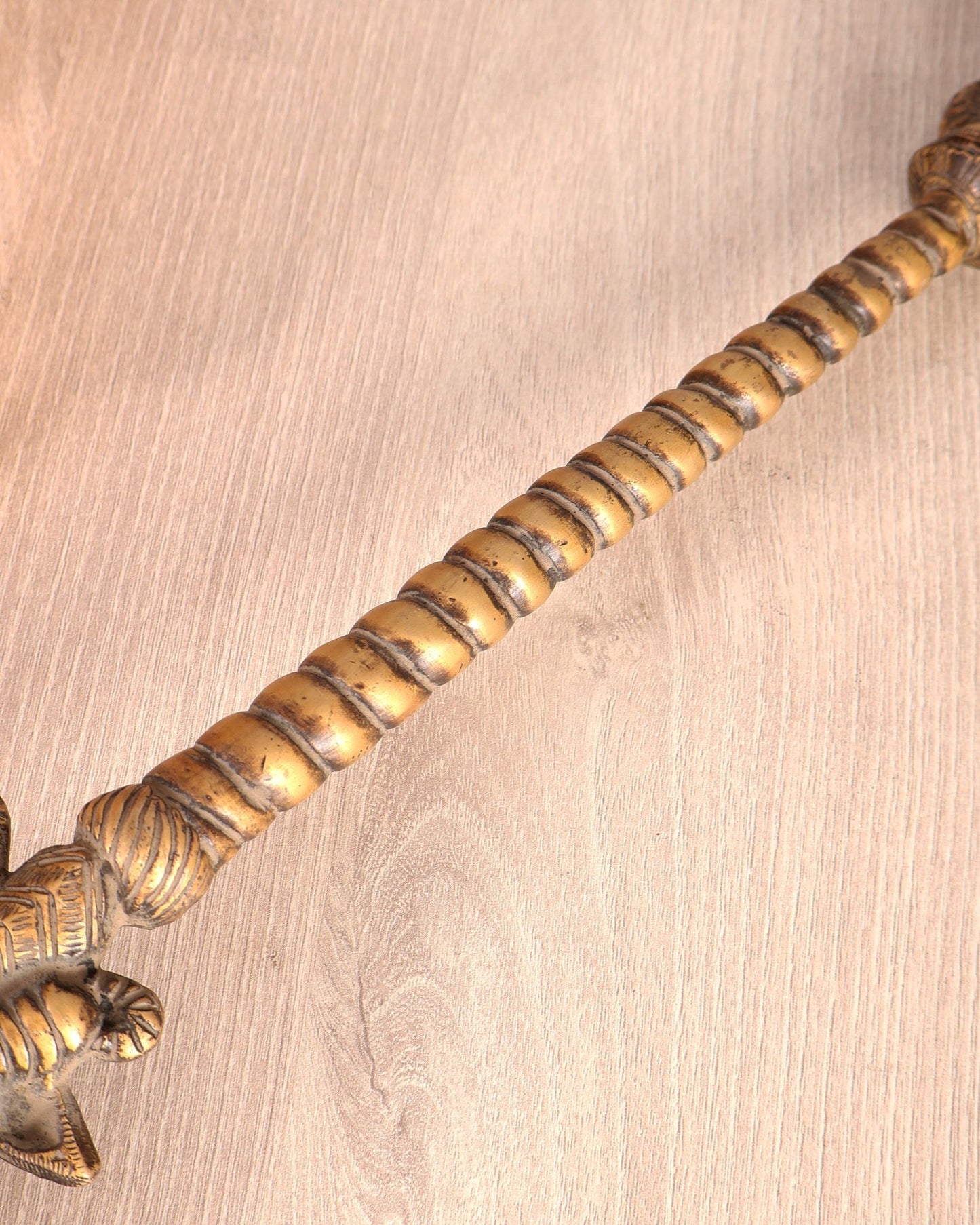 Antique Brass Krishna Kaliya Naag Havan Spoon – Kirtimukha Yagna Ladle - Budhshiv.com