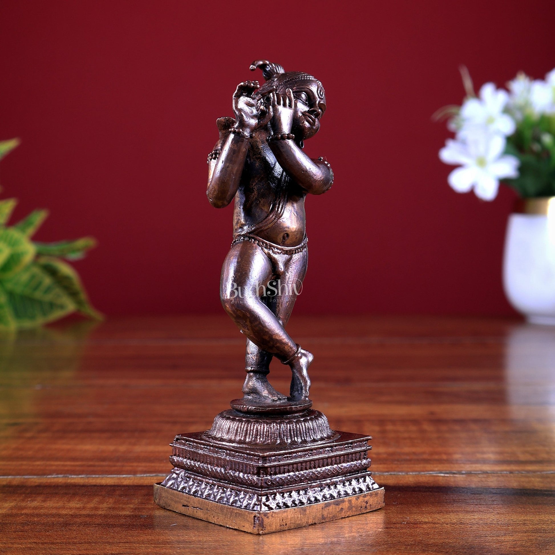 Antique Copper Yashodha Nandan Bal Krishna Idol | Limited Series Murti - Budhshiv.com