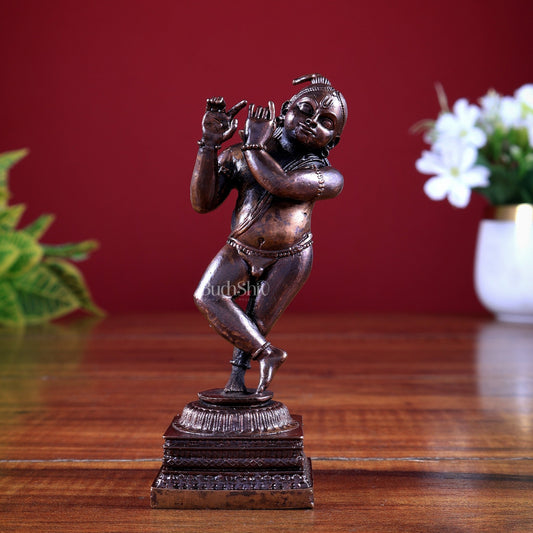 Antique Copper Yashodha Nandan Bal Krishna Idol | Limited Series Murti - Budhshiv.com