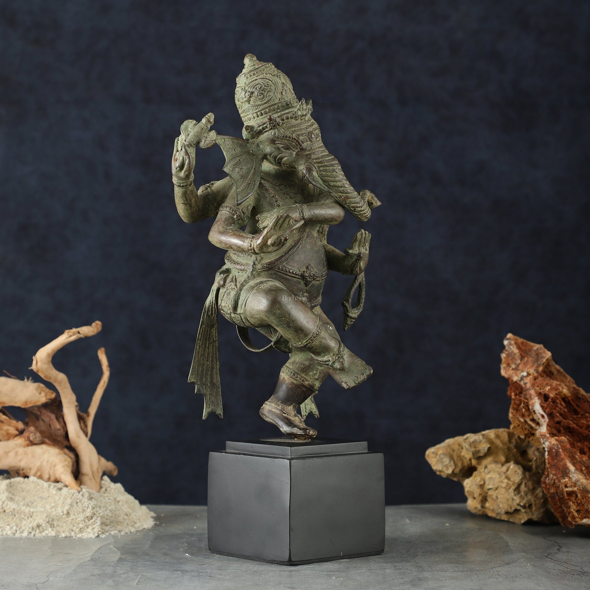 Balinese Bronze Dancing Ganesha Sculpture – 20.5" Height, Lost Wax Casting - Budhshiv.com