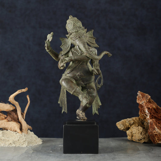 Balinese Bronze Dancing Ganesha Sculpture – 20.5" Height, Lost Wax Casting - Budhshiv.com