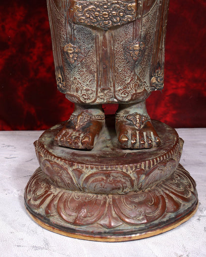 Balinese Bronze Large 10-Armed Standing Ganesha Statue | 37 Inch Grand Temple Sculpture - Budhshiv.com