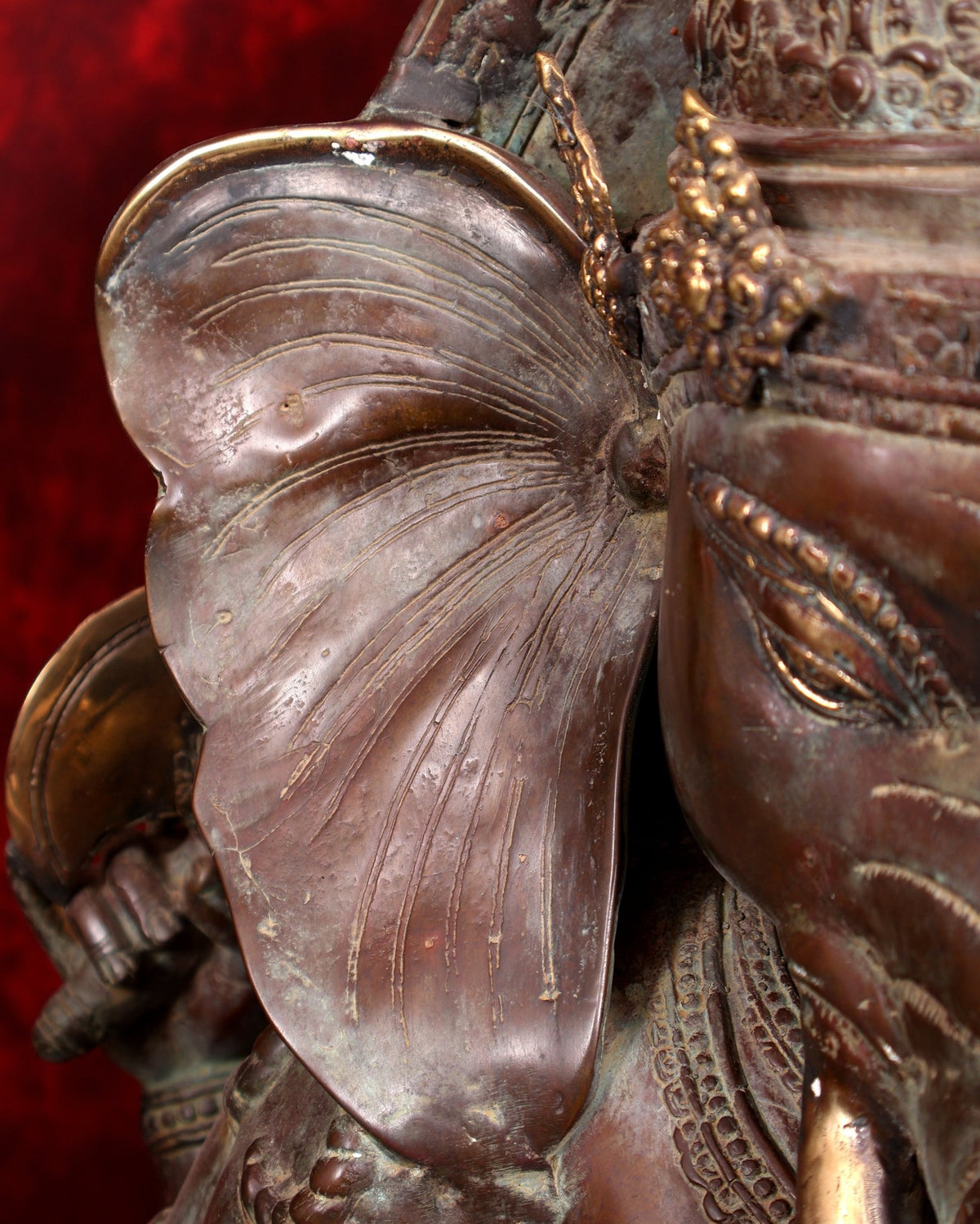 Balinese Bronze Large 10-Armed Standing Ganesha Statue | 37 Inch Grand Temple Sculpture - Budhshiv.com