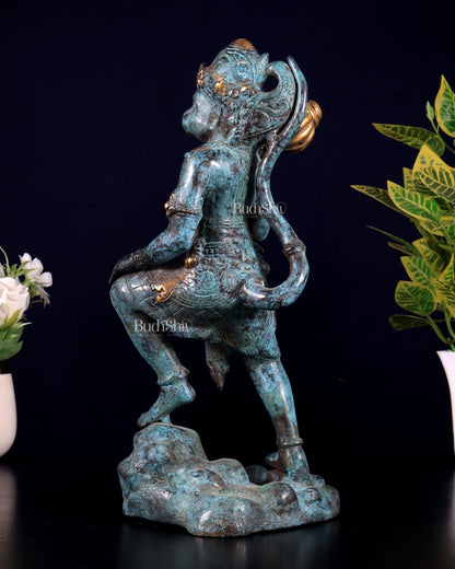 Balinese Bronze Lord Hanuman Sculpture, BudhShiv Exclusive Height: 12 inch - Budhshiv.com
