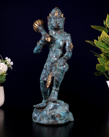 Balinese Bronze Lord Hanuman Sculpture, BudhShiv Exclusive Height: 12 inch - Budhshiv.com