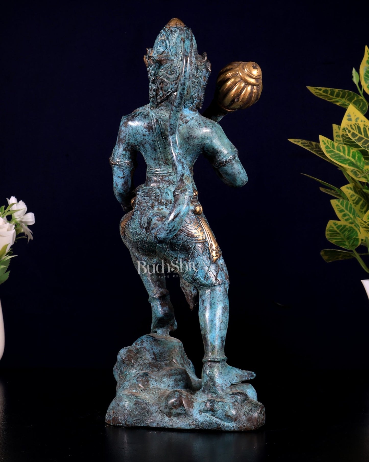 Balinese Bronze Lord Hanuman Sculpture, BudhShiv Exclusive Height: 12 inch - Budhshiv.com
