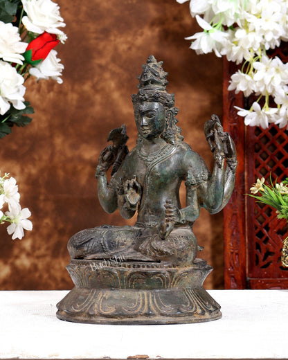 Balinese Bronze Shiva Statue | 11" Six-Armed Seated Idol - Budhshiv.com
