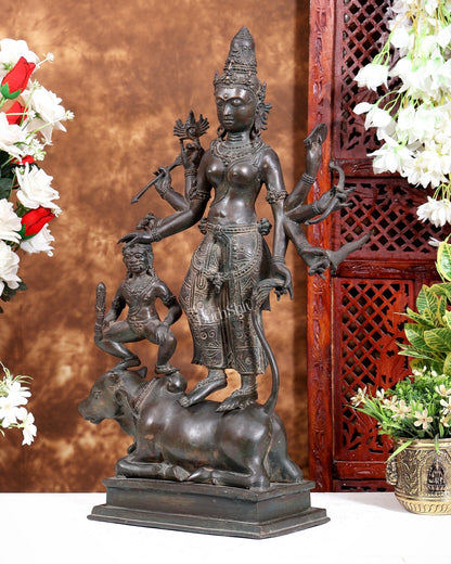 Balinese Durga Statue in Antique Patina 22 inch tall - Budhshiv.com