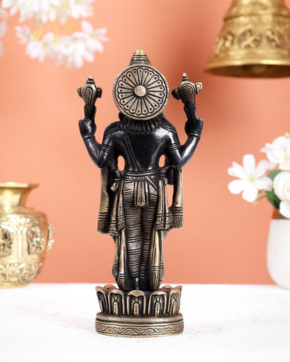 Black Finish Brass Tirupati Balaji Statue – Divine Lord Venkateswara Idol (8 Inches) - Budhshiv.com