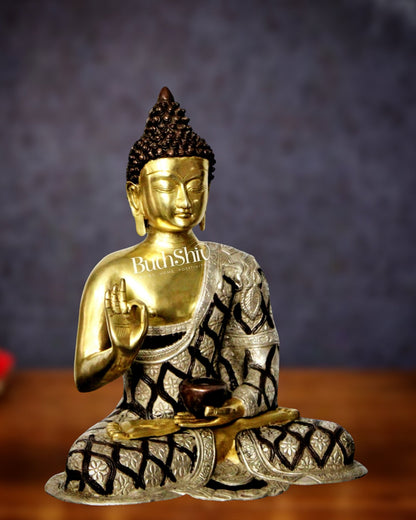 Blessings and Healing: Buddha Brass Idol 17 inch - Budhshiv.com