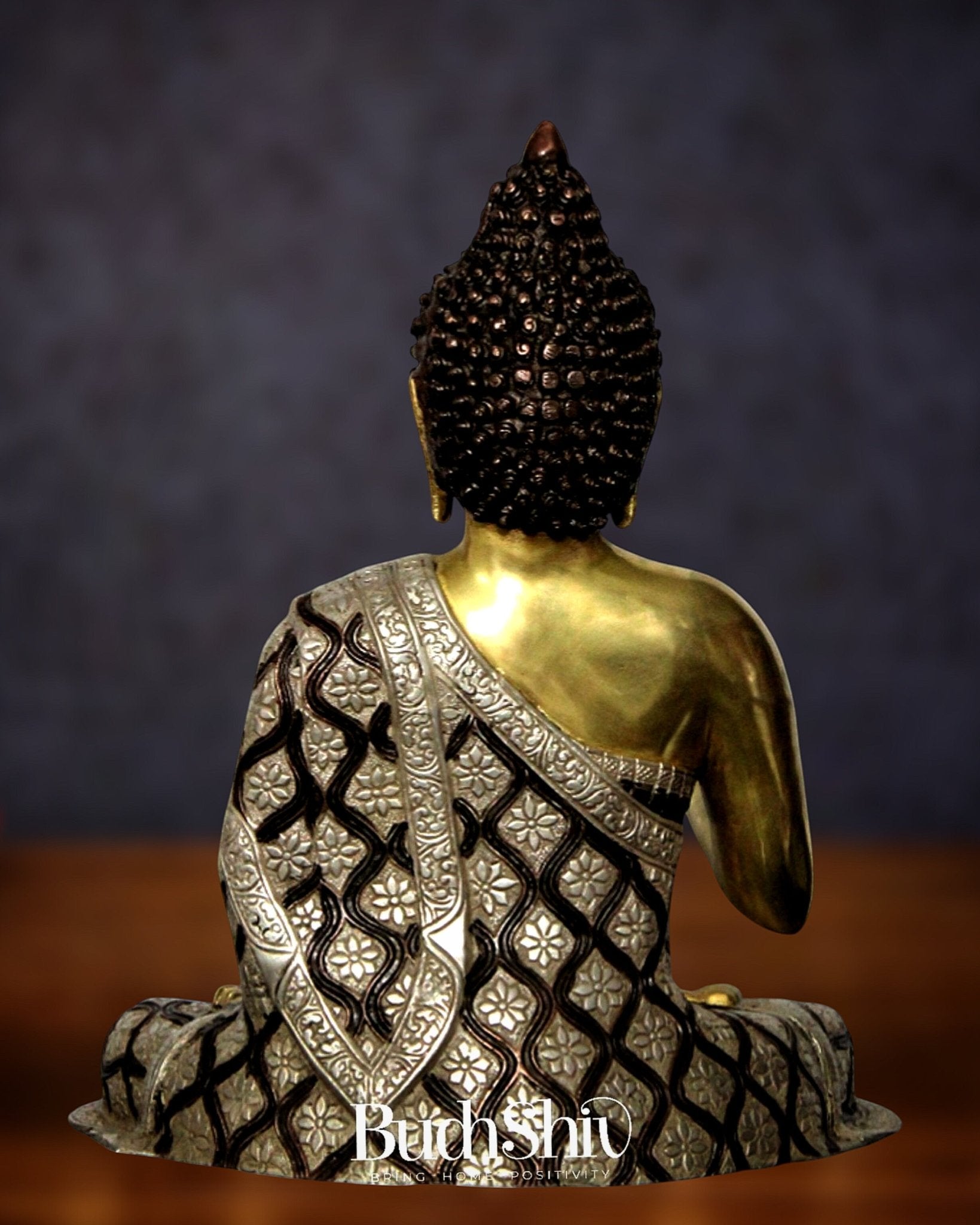 Blessings and Healing: Buddha Brass Idol 17 inch - Budhshiv.com