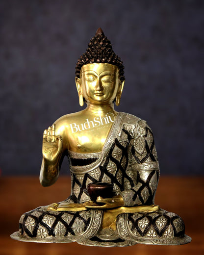 Blessings and Healing: Buddha Brass Idol 17 inch - Budhshiv.com