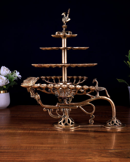 Brass 84 Aarti Diyas with Handle | Chaurasi Aarti Diya - Budhshiv.com