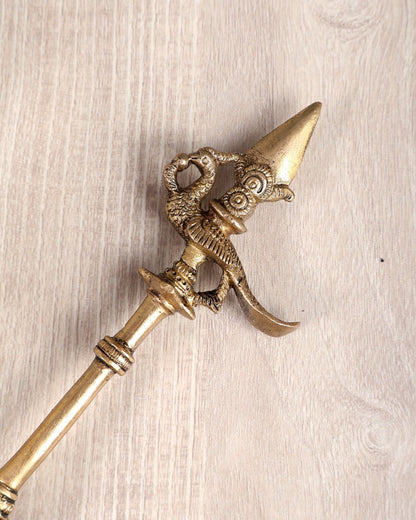 Brass Annam Design Hawan Ghee Sruva Spoon – Yagya Pooja Offering Ladle (7.5 Inches) - Budhshiv.com