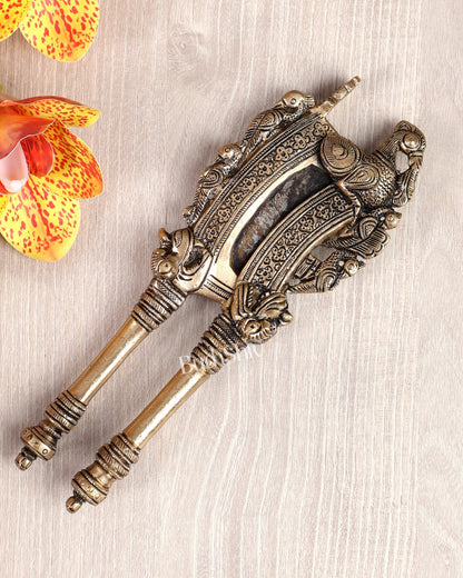 Brass Annam Pakshi Nut Cutter with Peacock Motifs – Traditional Collectible Craft Piece (7.6 Inches) - Budhshiv.com