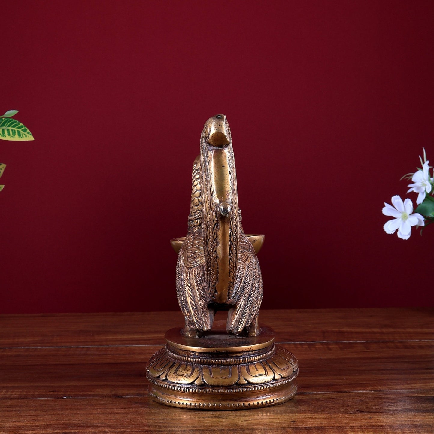 Brass Annam Pakshi Oil Lamp Diya | Traditional Peacock Deepam - Budhshiv.com