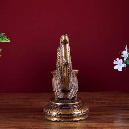 Brass Annam Pakshi Oil Lamp Diya | Traditional Peacock Deepam - Budhshiv.com