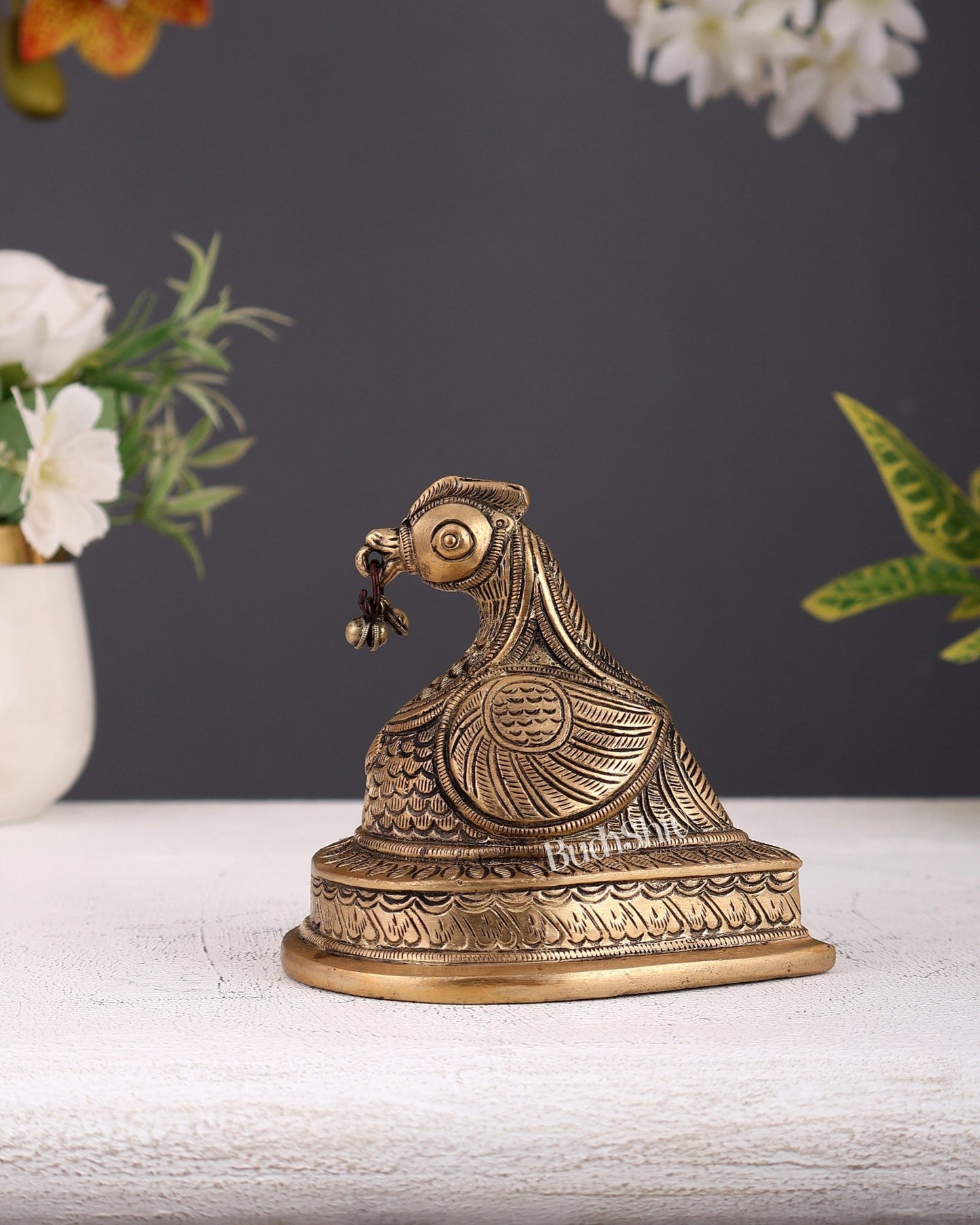 Brass Annam Pakshi Paper Weight – Decorative Study Table Gift Décor 4.25 Inch - Budhshiv.com