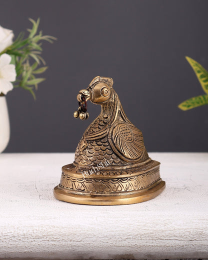Brass Annam Pakshi Paper Weight – Decorative Study Table Gift Décor 4.25 Inch - Budhshiv.com