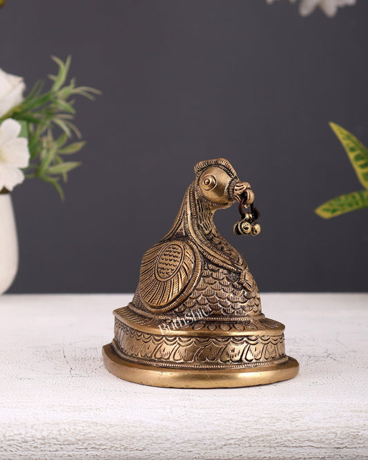 Brass Annam Pakshi Paper Weight – Decorative Study Table Gift Décor 4.25 Inch - Budhshiv.com