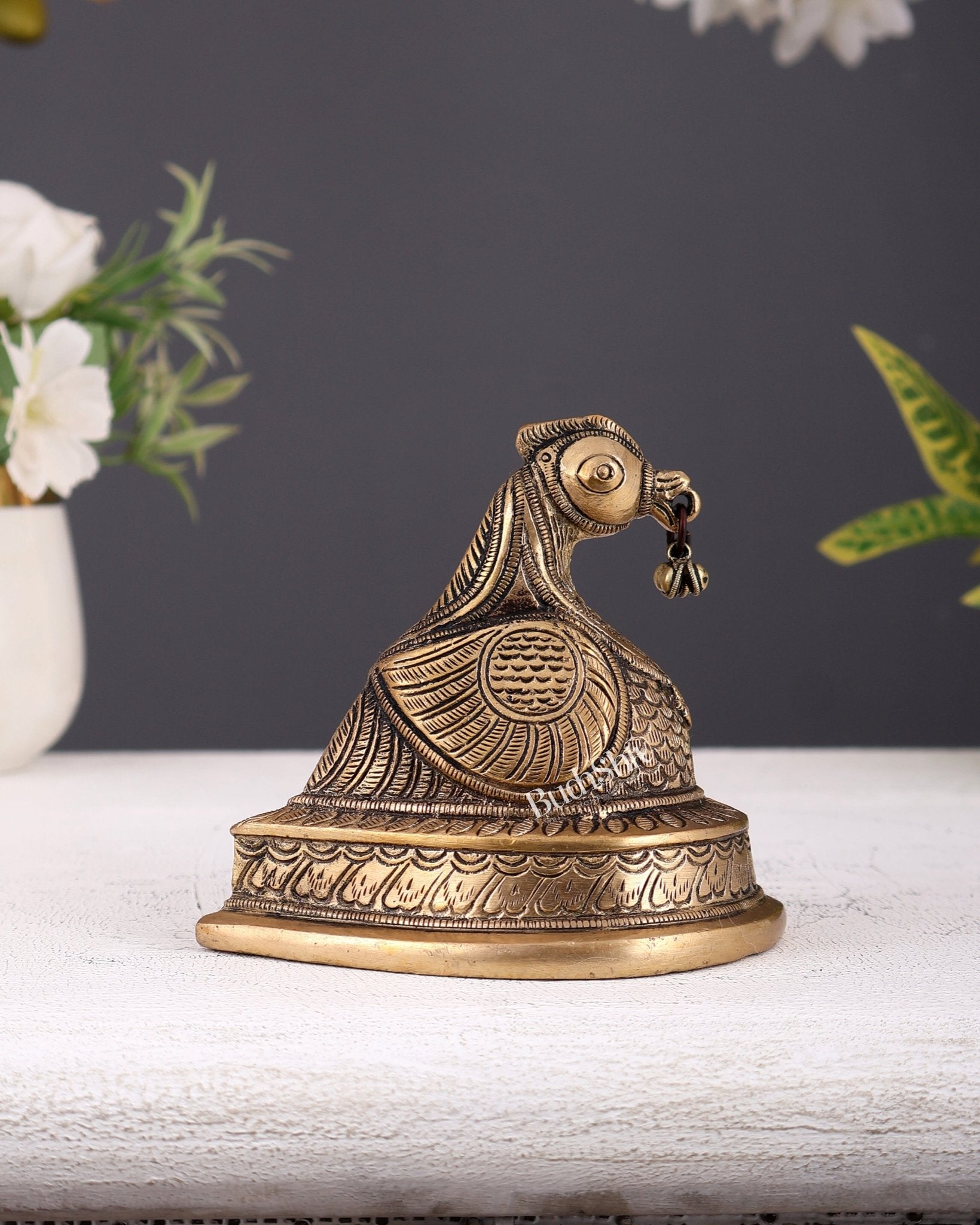 Brass Annam Pakshi Paper Weight – Decorative Study Table Gift Décor 4.25 Inch - Budhshiv.com