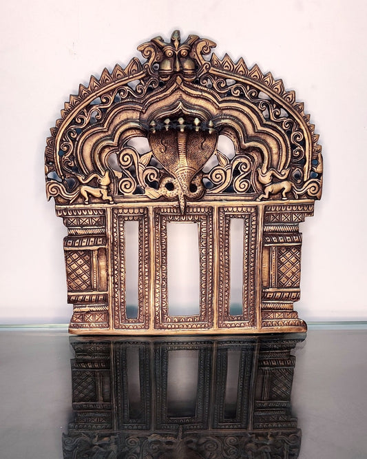 Brass Antique Handcrafted Prabhavali 10.5" x 9.5" - Budhshiv.com