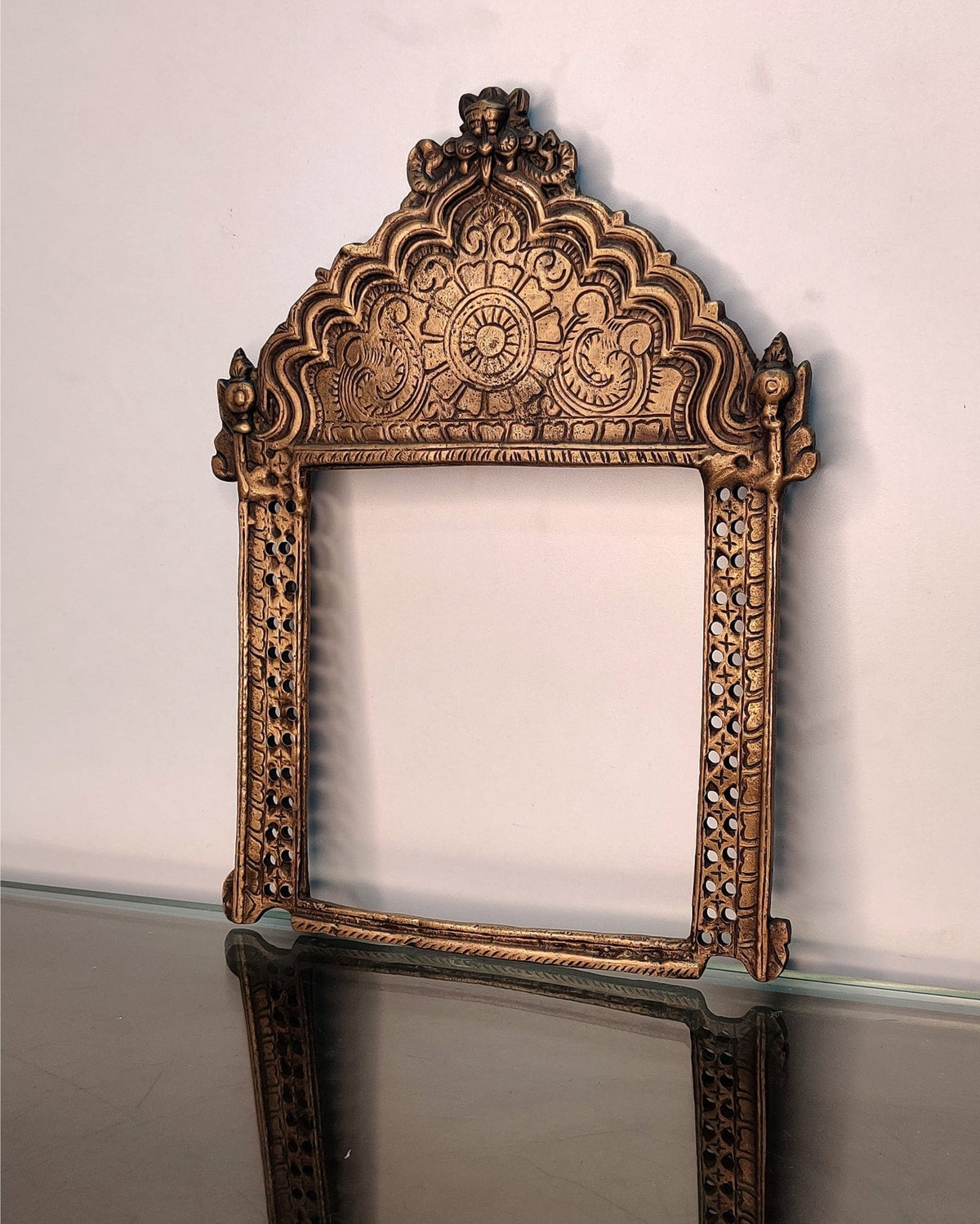 Brass Antique Handcrafted Prabhavali 11" x 8.5" - Budhshiv.com