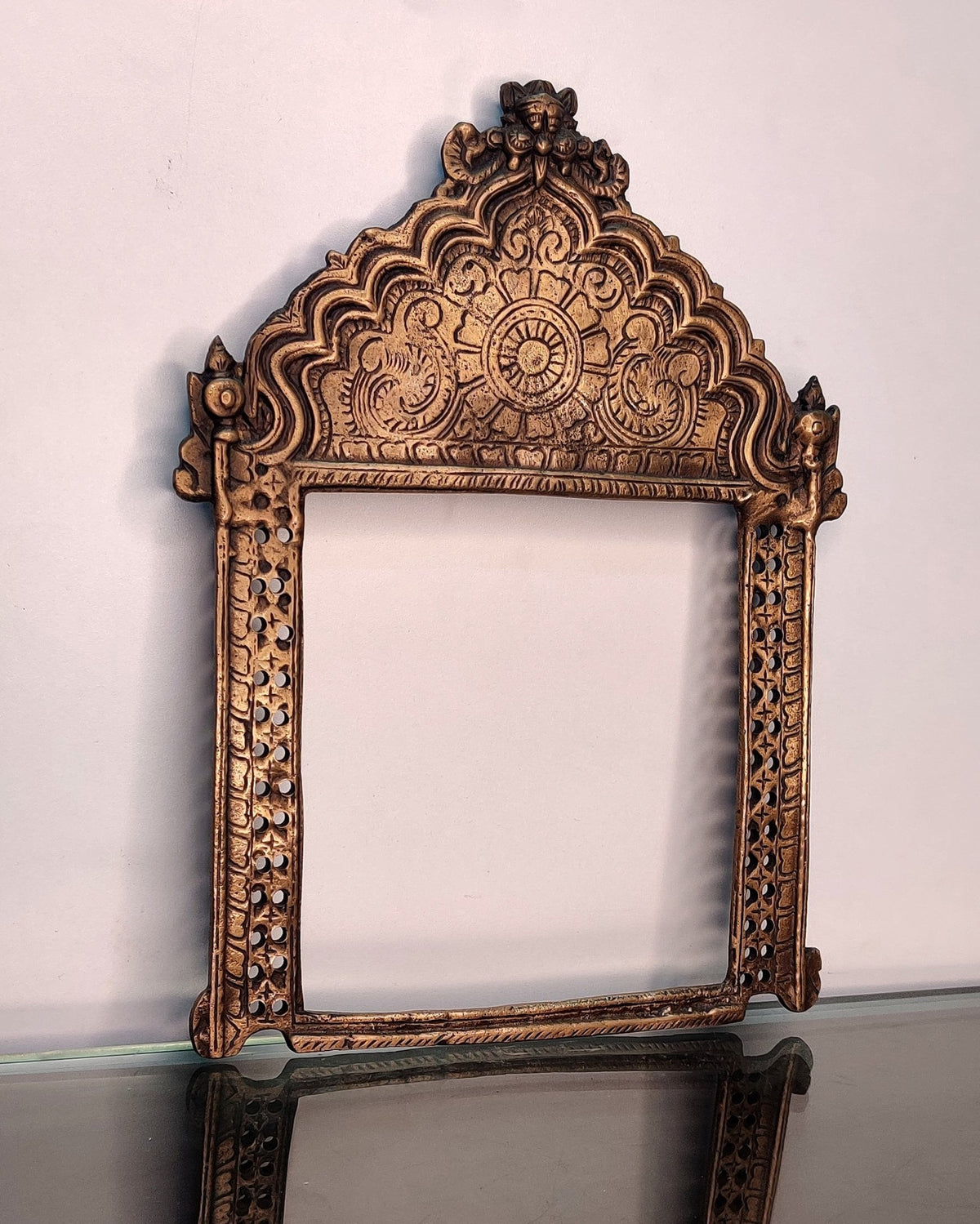 Brass Antique Handcrafted Prabhavali 11" x 8.5" - Budhshiv.com