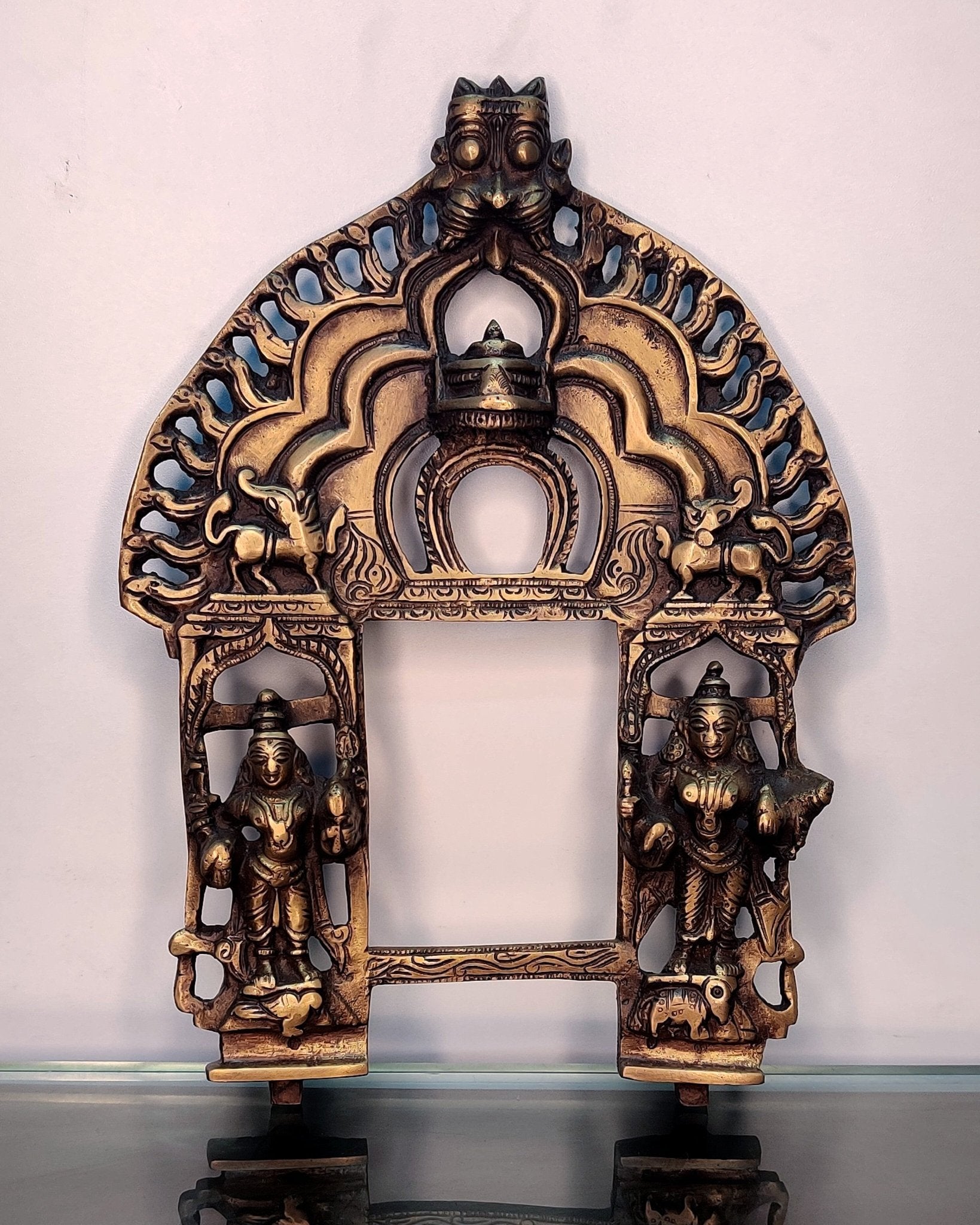 Brass Antique Handcrafted Prabhavali 11" x 8" - Budhshiv.com