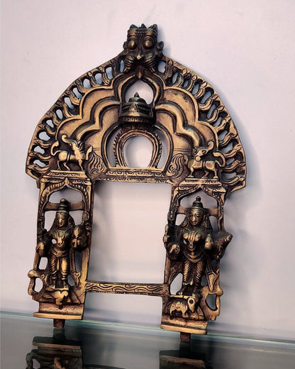 Brass Antique Handcrafted Prabhavali 11" x 8" - Budhshiv.com