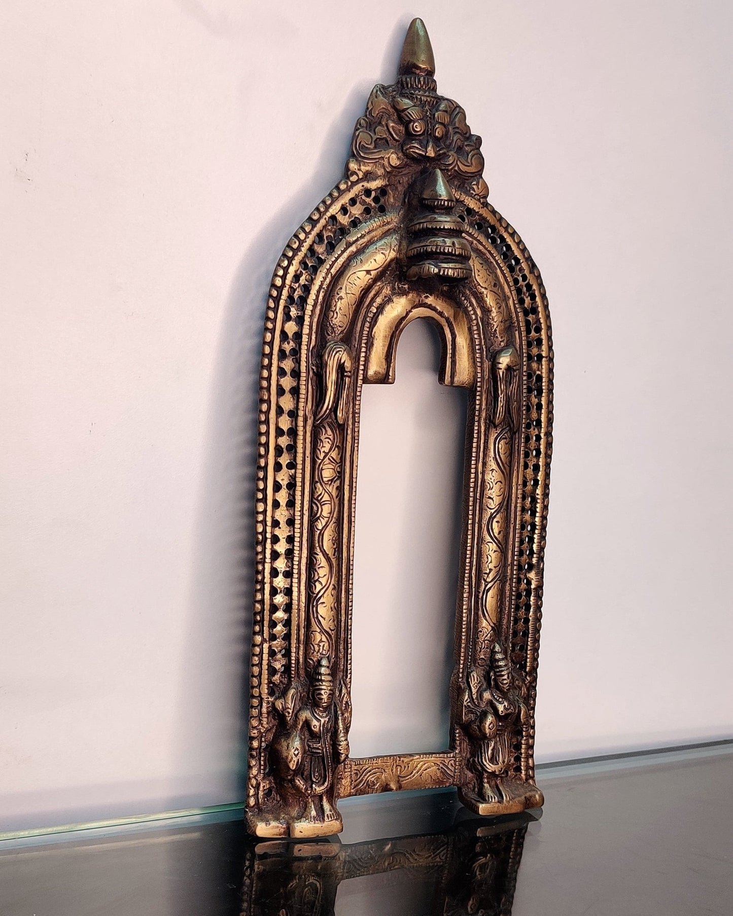 Brass Antique Handcrafted Prabhavali 12.5" x 5.5" - Budhshiv.com