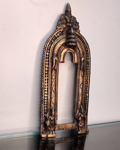 Brass Antique Handcrafted Prabhavali 12.5" x 5.5" - Budhshiv.com