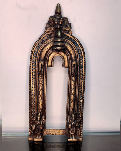 Brass Antique Handcrafted Prabhavali 12.5" x 5.5" - Budhshiv.com