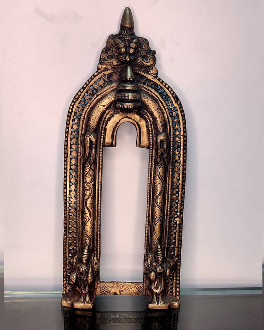 Brass Antique Handcrafted Prabhavali 12.5" x 5.5" - Budhshiv.com